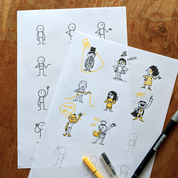 Little People Basics (Dessiner des personnages simples)  – Un PDF à imprimer (Français) - Eva-Lotta's Shop
