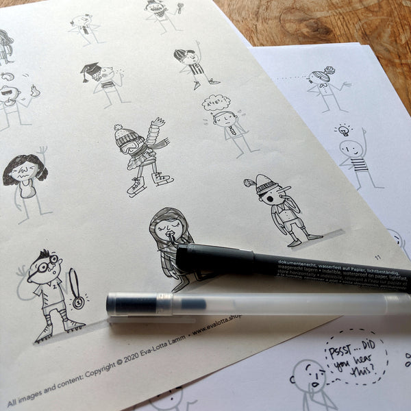 Little People Basics (Dessiner des personnages simples)  – Un PDF à imprimer (Français) - Eva-Lotta's Shop