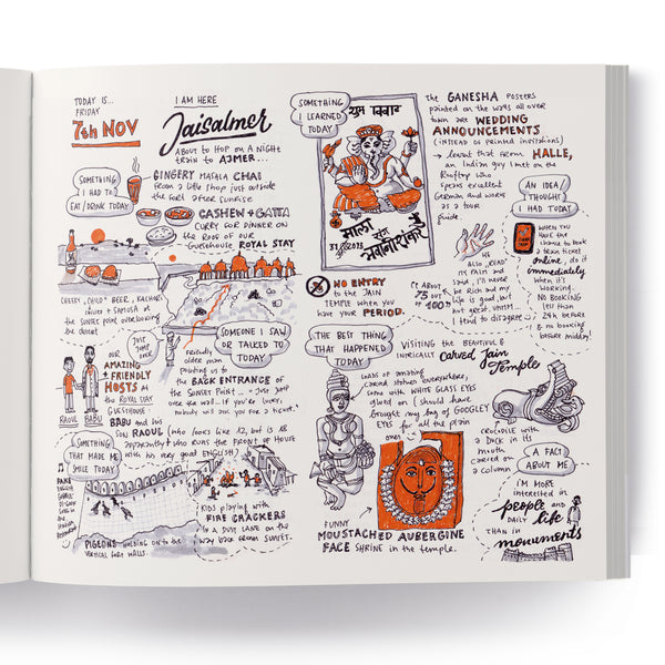 Sketchnoted Travel Diary – Printed copy (English) - Eva-Lotta's Shop