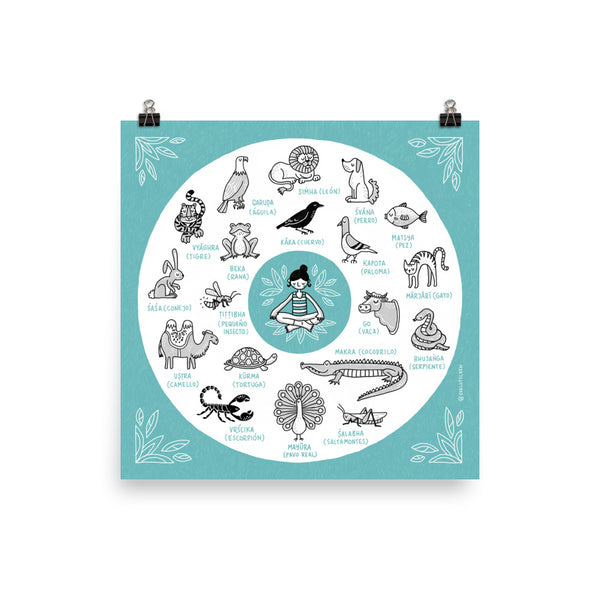 Palabras en sánscrito ilustradas (Español) – Impresiones de arte giclée - Eva-Lotta's Shop