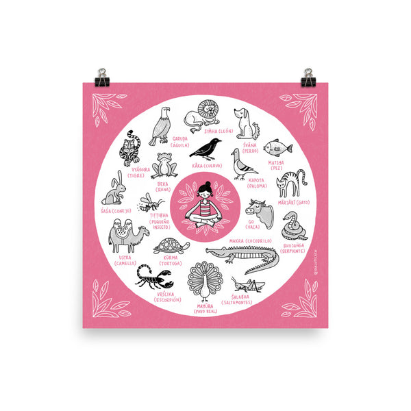 Palabras en sánscrito ilustradas (Español) – Impresiones de arte giclée - Eva-Lotta's Shop