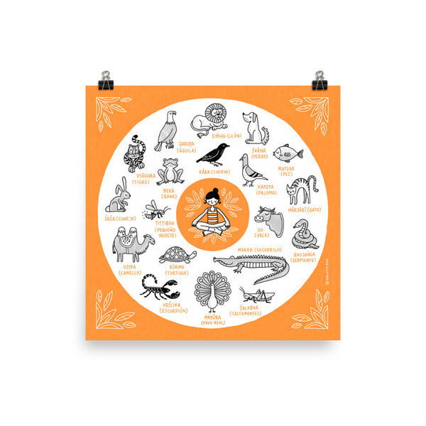 Palabras en sánscrito ilustradas (Español) – Impresiones de arte giclée - Eva-Lotta's Shop
