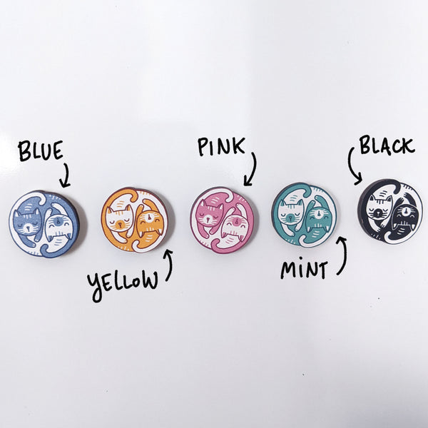 Yin & Yang Cat Magnets - Eva-Lotta's Shop