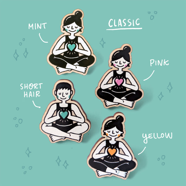 Wooden Yogi/ni Pin - Eva-Lotta's Shop
