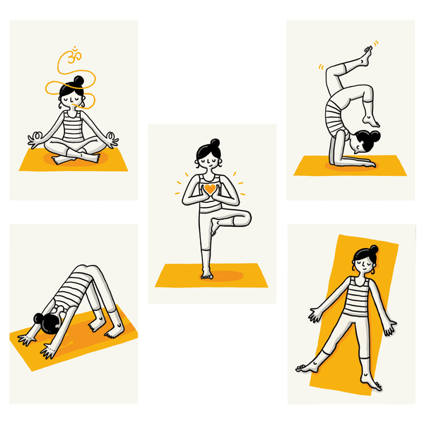 Yoga Asana Postcards - Eva-Lotta's Shop