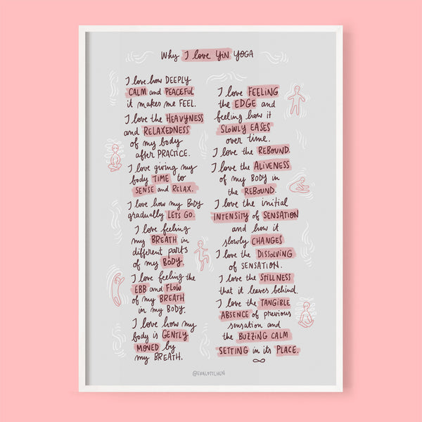 Why I love Yin Yoga – Offset Print (English) - Eva-Lotta's Shop