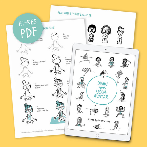 Draw your Yoga-Avatar – Printable PDF (English) - Eva-Lotta's Shop