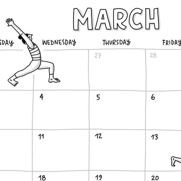Printable Calendar 2021 – Illustrated Yoga Postures - Eva-Lotta's Shop