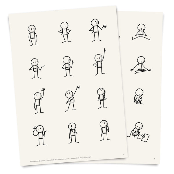 Little People Basics (Dessiner des personnages simples)  – Un PDF à imprimer (Français) - Eva-Lotta's Shop