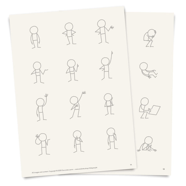 Little People Basics (Dessiner des personnages simples)  – Un PDF à imprimer (Français) - Eva-Lotta's Shop