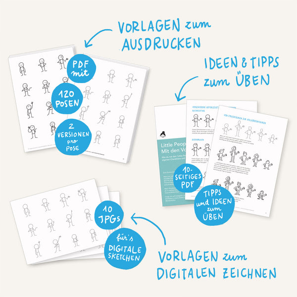 Little People Basics – Zeichenvorlage PDF (Deutsch) - Eva-Lotta's Shop