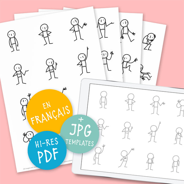 Little People Basics (Dessiner des personnages simples)  – Un PDF à imprimer (Français) - Eva-Lotta's Shop