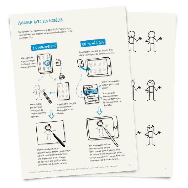 Little People Basics (Dessiner des personnages simples)  – Un PDF à imprimer (Français) - Eva-Lotta's Shop