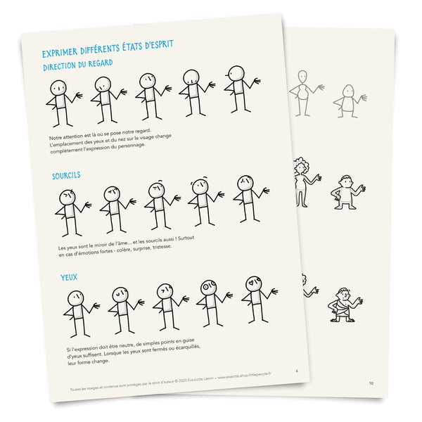 Little People Basics (Dessiner des personnages simples)  – Un PDF à imprimer (Français) - Eva-Lotta's Shop