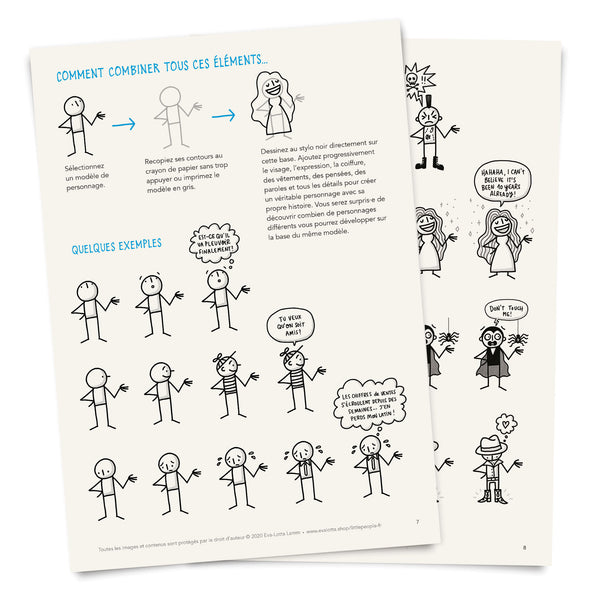 Little People Basics (Dessiner des personnages simples)  – Un PDF à imprimer (Français) - Eva-Lotta's Shop