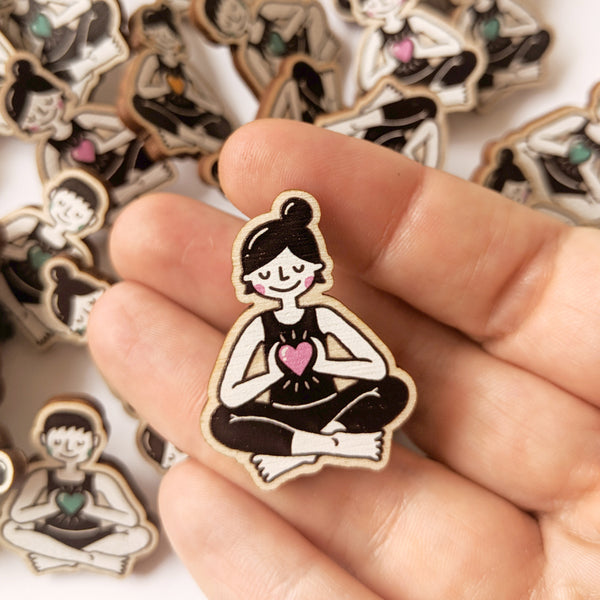 Wooden Yogi/ni Pin - Eva-Lotta's Shop
