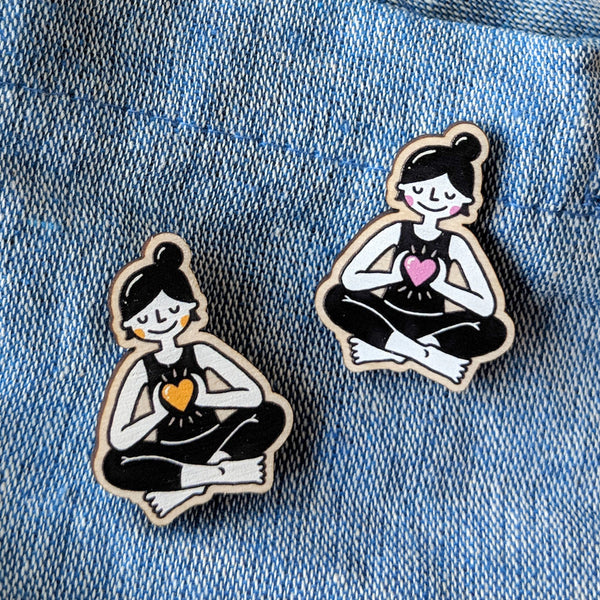 Wooden Yogi/ni Pin - Eva-Lotta's Shop