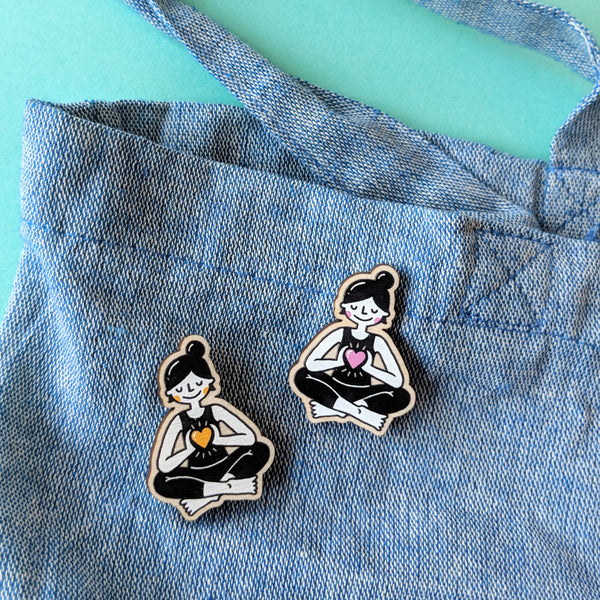 Wooden Yogi/ni Pin - Eva-Lotta's Shop