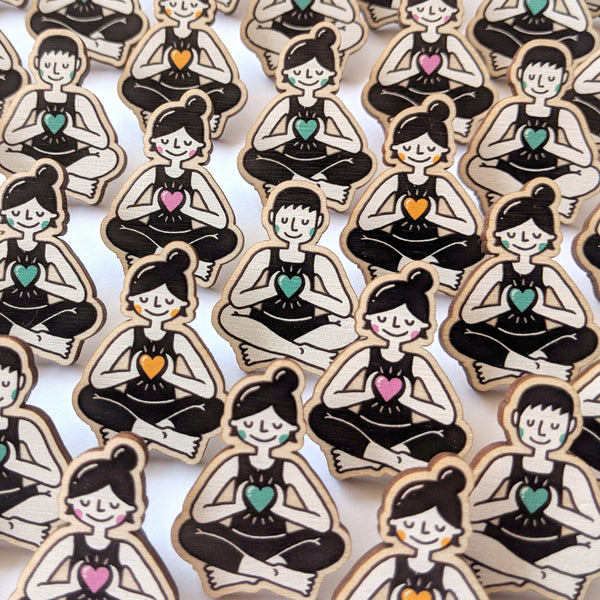 Wooden Yogi/ni Pin - Eva-Lotta's Shop