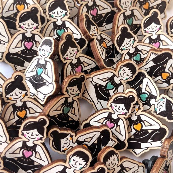 Wooden Yogi/ni Pin - Eva-Lotta's Shop