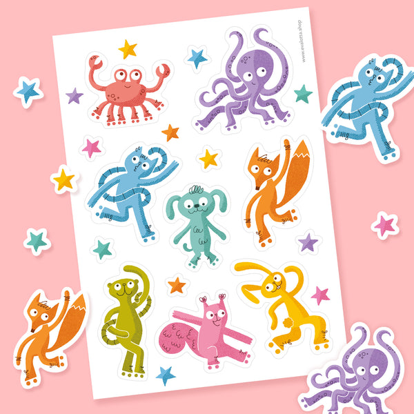 Sticker Sheet – Skate Animals