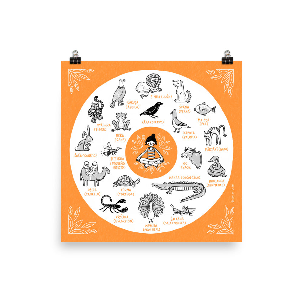 Palabras en sánscrito ilustradas (Español) – Impresiones de arte giclé –  Eva-Lotta's Shop, image size:1000x1000