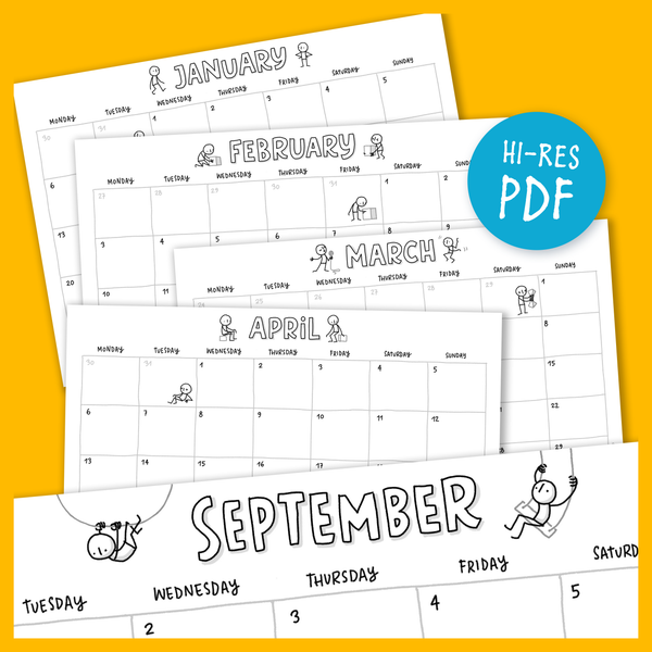 Printable Calendar 2021 – Little People - Eva-Lotta's Shop