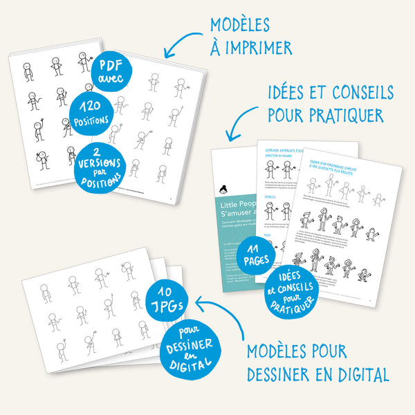 Little People Basics (Dessiner des personnages simples)  – Un PDF à imprimer (Français) - Eva-Lotta's Shop